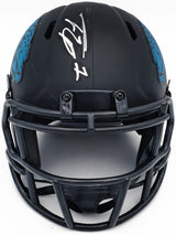 Travis Etienne Autographed Jacksonville Jaguars Eclipse Black Speed Mini Helmet Beckett BAS Witness Stock #225125