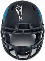 Travis Etienne Autographed Jacksonville Jaguars Eclipse Black Speed Mini Helmet Beckett BAS Witness Stock #225125