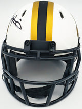 Alvin Kamara Autographed New Orleans Saints Lunar Eclipse White Speed Mini Helmet Beckett BAS Witness Stock #224823
