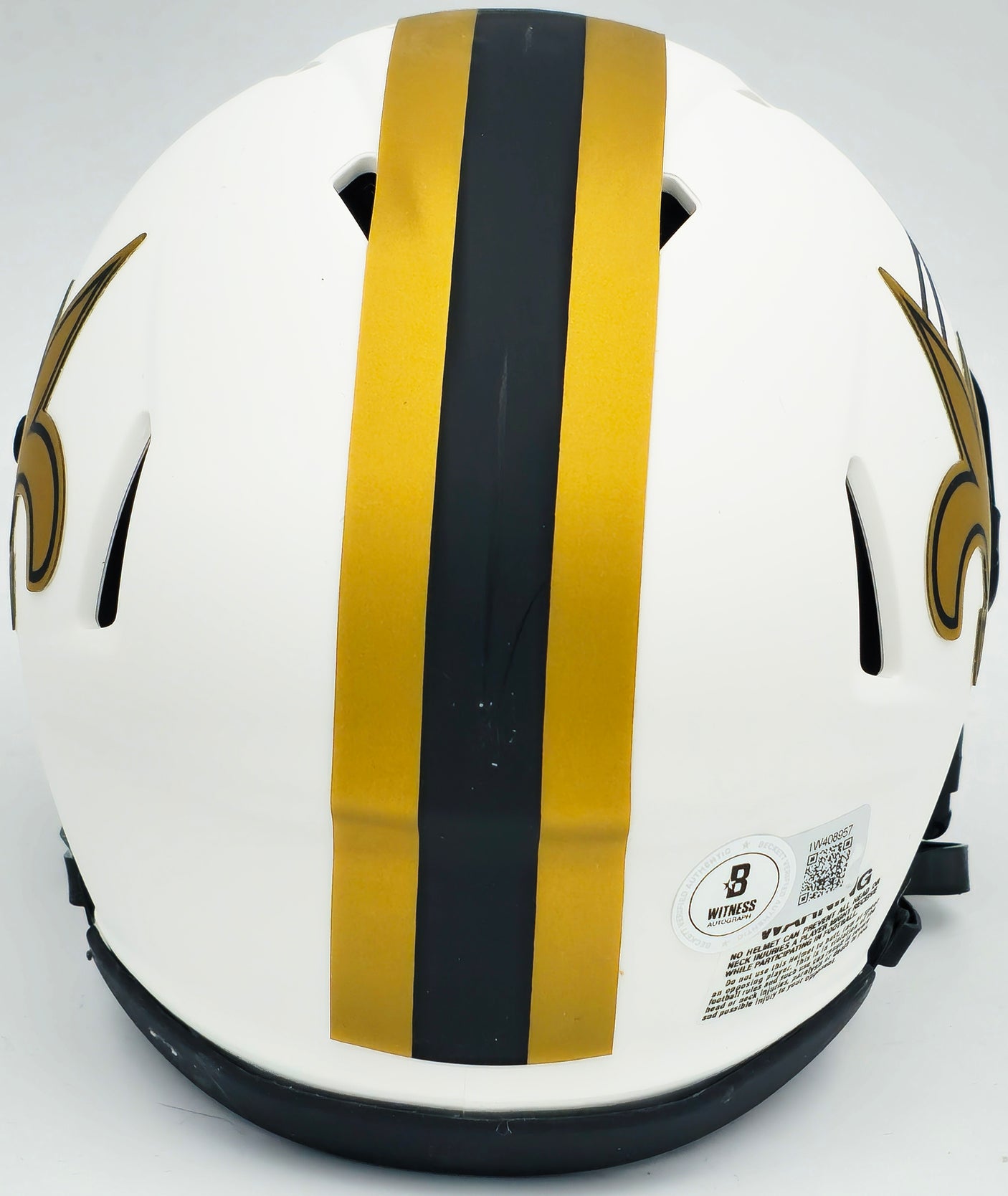 Alvin Kamara Autographed New Orleans Saints Lunar Eclipse White Speed Mini Helmet Beckett BAS Witness Stock #224823