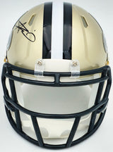 Alvin Kamara Autographed New Orleans Saints Gold Speed Mini Helmet Beckett BAS Witness Stock #224824