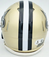 Alvin Kamara Autographed New Orleans Saints Gold Speed Mini Helmet Beckett BAS Witness Stock #224824