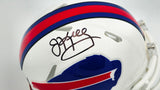 Jim Kelly Autographed Buffalo Bills White Speed Mini Helmet Beckett BAS Witness Stock #224820