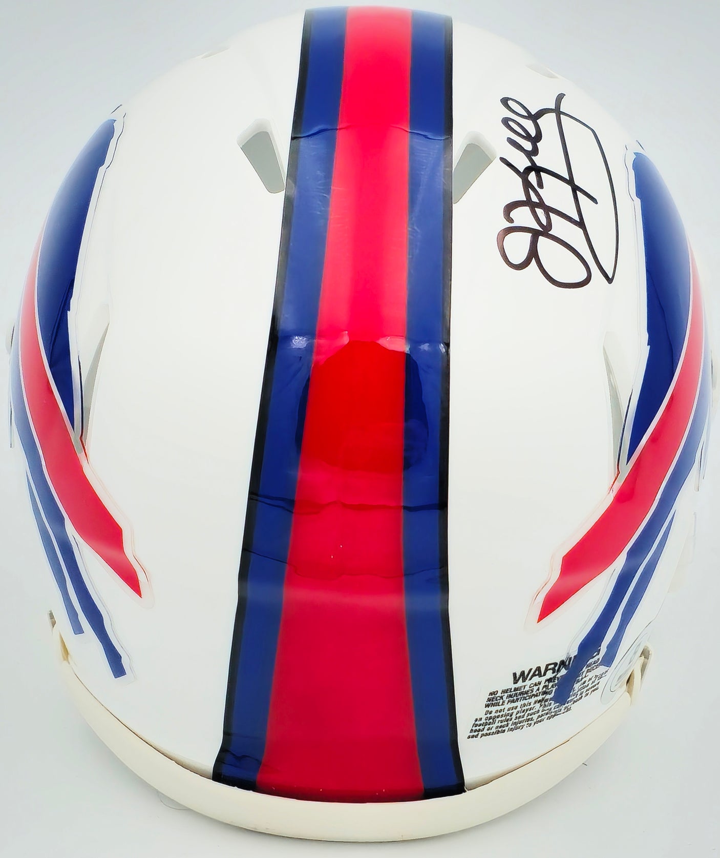 Jim Kelly Autographed Buffalo Bills White Speed Mini Helmet Beckett BAS Witness Stock #224820