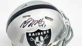 Davante Adams Autographed Las Vegas Raiders Silver Speed Mini Helmet Beckett BAS Witness Stock #224822