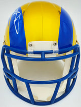 Aaron Donald Autographed Los Angeles Rams Flash Yellow Speed Mini Helmet Beckett BAS Witness Stock #224831