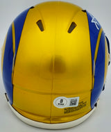 Aaron Donald Autographed Los Angeles Rams Flash Yellow Speed Mini Helmet Beckett BAS Witness Stock #224831