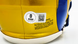Aaron Donald Autographed Los Angeles Rams Flash Yellow Speed Mini Helmet Beckett BAS Witness Stock #224831
