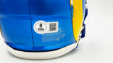 Aaron Donald Autographed Los Angeles Rams Blue Speed Mini Helmet Beckett BAS Witness Stock #224833