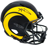 Aaron Donald Autographed Los Angeles Rams Eclipse Black Full Size Speed Replica Helmet Beckett BAS Witness Stock #224827