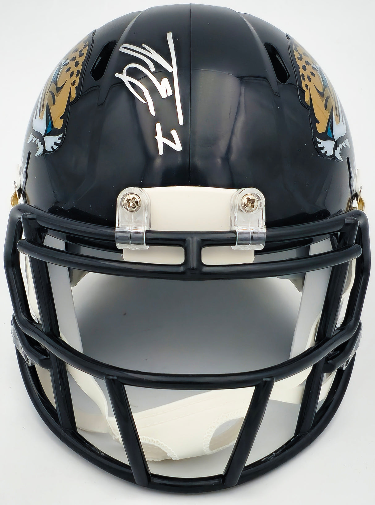 Travis Etienne Autographed Jacksonville Jaguars Black Speed Mini Helmet Beckett BAS Witness Stock #225128