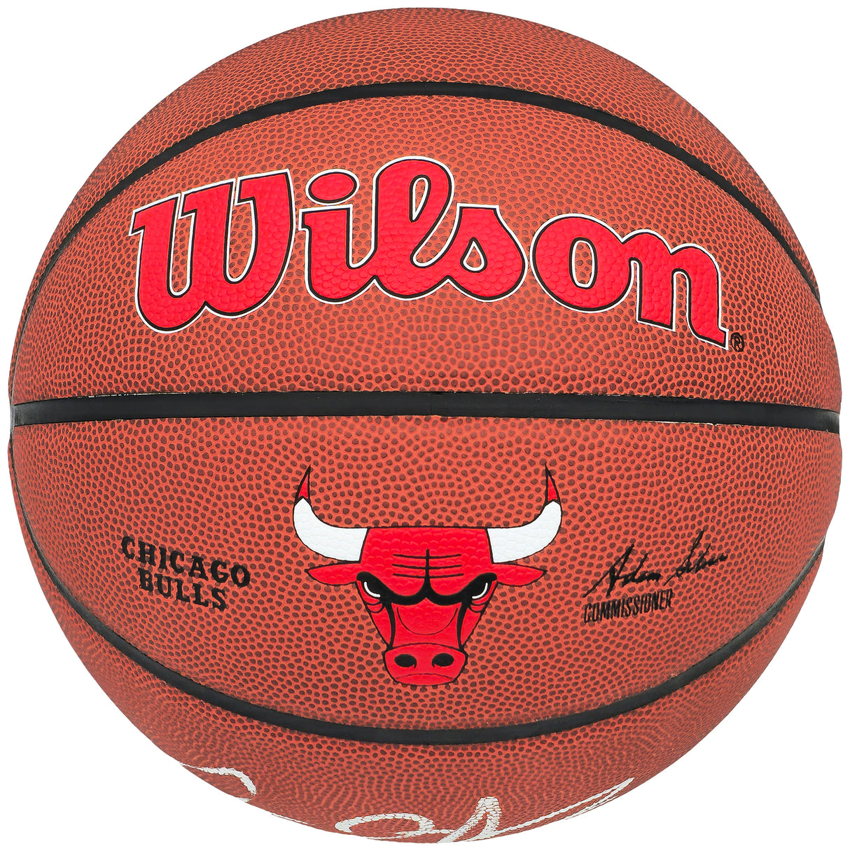 Dennis Rodman Autographed Composite Leather Chicago Bulls Logo Basketball Beckett BAS Witness Stock #224809