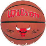 Dennis Rodman Autographed Composite Leather Chicago Bulls Logo Basketball Beckett BAS Witness Stock #224809