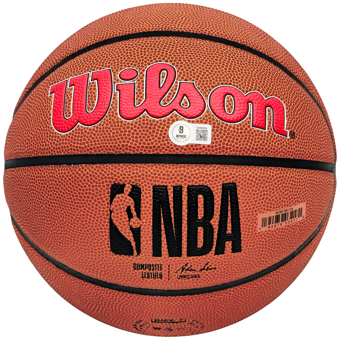 Dennis Rodman Autographed Composite Leather Chicago Bulls Logo Basketball Beckett BAS Witness Stock #224809