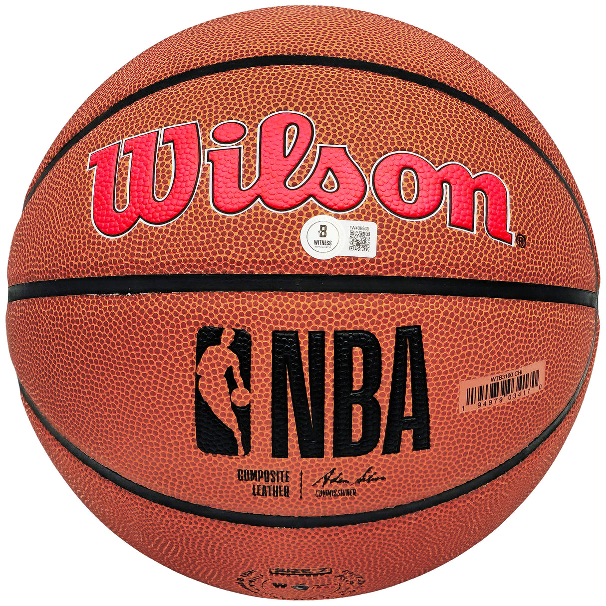 Dennis Rodman Autographed Composite Leather Chicago Bulls Logo Basketball Beckett BAS Witness Stock #224809