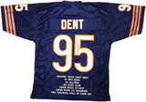 Chicago Bears Richard Dent Autographed Dark Blue Jersey With Stats Beckett BAS Witness Stock #224836