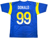 Los Angeles Rams Aaron Donald Autographed Blue Jersey Beckett BAS Witness Stock #224834