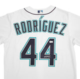 Seattle Mariners Julio Rodriguez Autographed White Nike Jersey Size M Beckett BAS Stock #212095