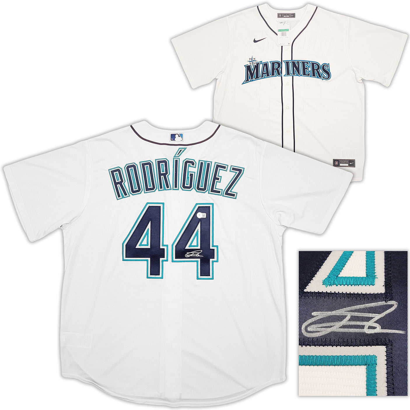 Seattle Mariners Julio Rodriguez Autographed White Nike Jersey Size XL Beckett BAS Stock #212094