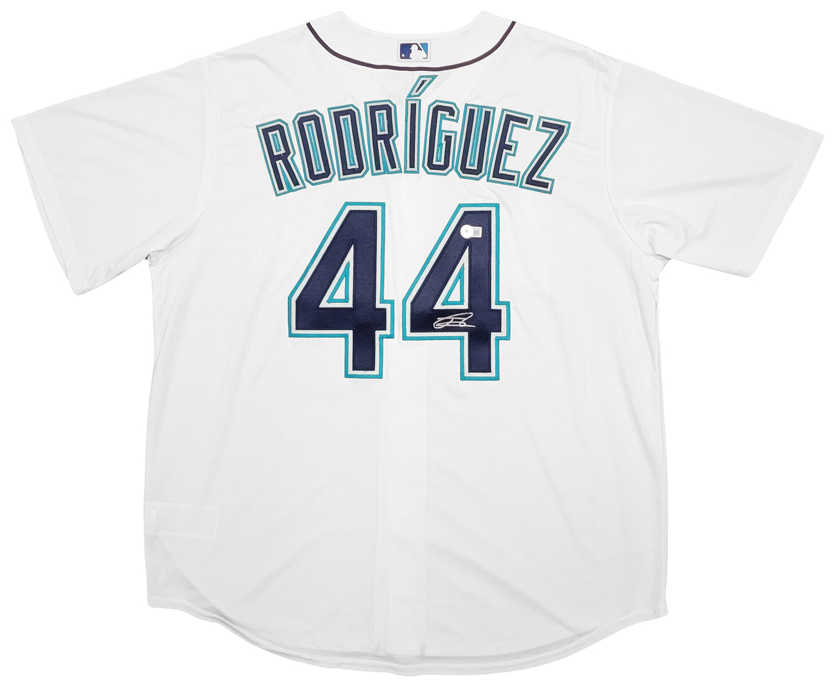 Seattle Mariners Julio Rodriguez Autographed White Nike Jersey Size XL Beckett BAS Stock #212094