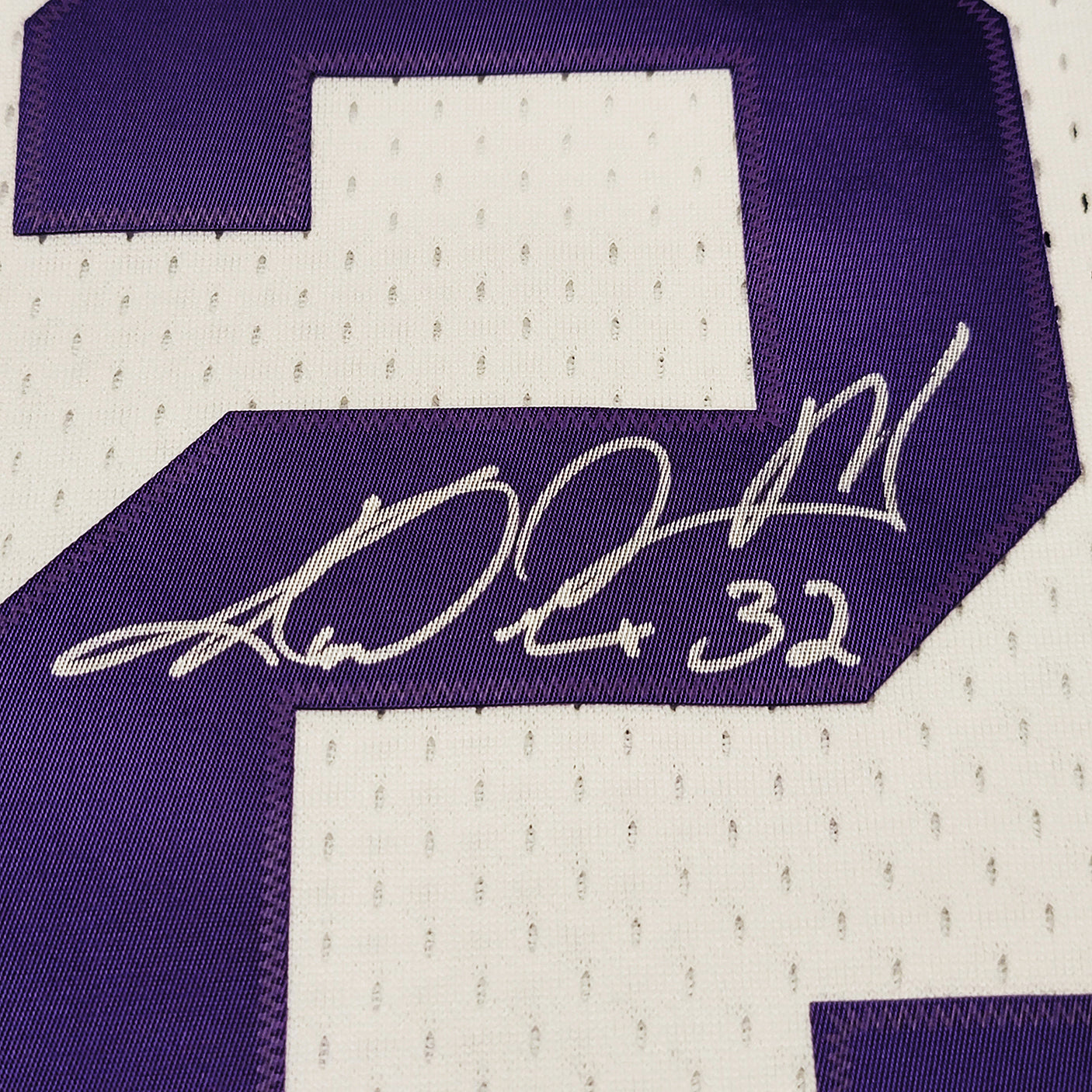 Utah Jazz Karl Malone Autographed White & Purple Authentic Mitchell & Ness Jersey Size XL Beckett BAS Stock #211875