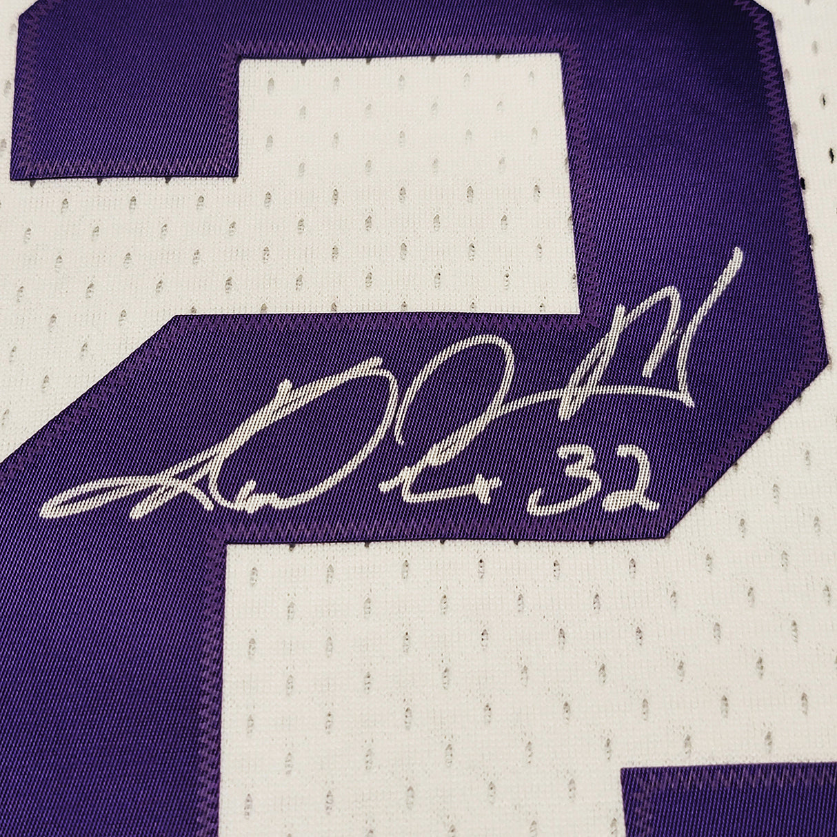 Utah Jazz Karl Malone Autographed White & Purple Authentic Mitchell & Ness Jersey Size XL Beckett BAS Stock #211875