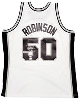 San Antonio Spurs David Robinson Autographed White Authentic Mitchell & Ness Swingman Jersey Size XL Beckett BAS Witness Stock #212089