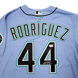 Seattle Mariners Julio Rodriguez Autographed Blue Nike Jersey Size L Beckett BAS Stock #212092