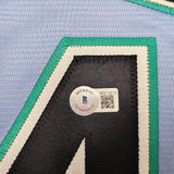 Seattle Mariners Julio Rodriguez Autographed Blue Nike Jersey Size L Beckett BAS Stock #212092