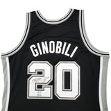 San Antonio Spurs Manu Ginobili Autographed Black Authentic Mitchell & Ness Swingman Jersey Size XL Beckett BAS Witness Stock #211905