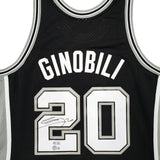 San Antonio Spurs Manu Ginobili Autographed Black Authentic Mitchell & Ness Swingman Jersey Size L Beckett BAS Witness Stock #211906