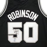 San Antonio Spurs David Robinson Autographed Black Authentic Mitchell & Ness Swingman Jersey Size XL Beckett BAS Witness Stock #212088