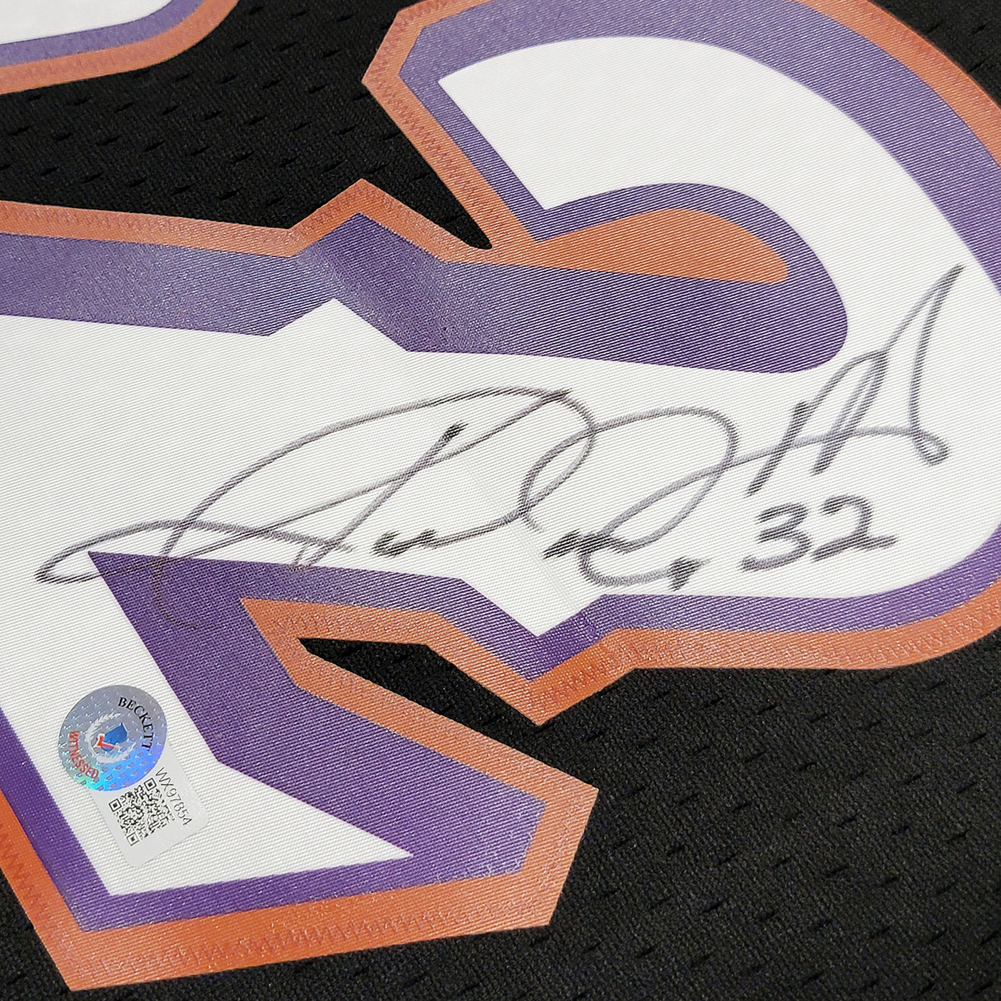 Utah Jazz Karl Malone Autographed Black Authentic Mitchell & Ness Jersey Size L Beckett BAS Witness Stock #211878