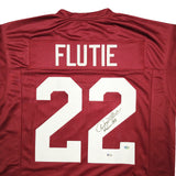 Boston College Eagles Doug Flutie Autographed Red Jersey Beckett BAS Witness Stock #211887