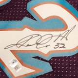 Utah Jazz Karl Malone Autographed Purple & Teal Authentic Mitchell & Ness Jersey Size L Beckett BAS Witness Stock #211884