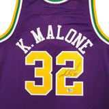 Utah Jazz Karl Malone Autographed Purple Authentic Mitchell & Ness Jersey Size XL Beckett BAS Witness Stock #211881