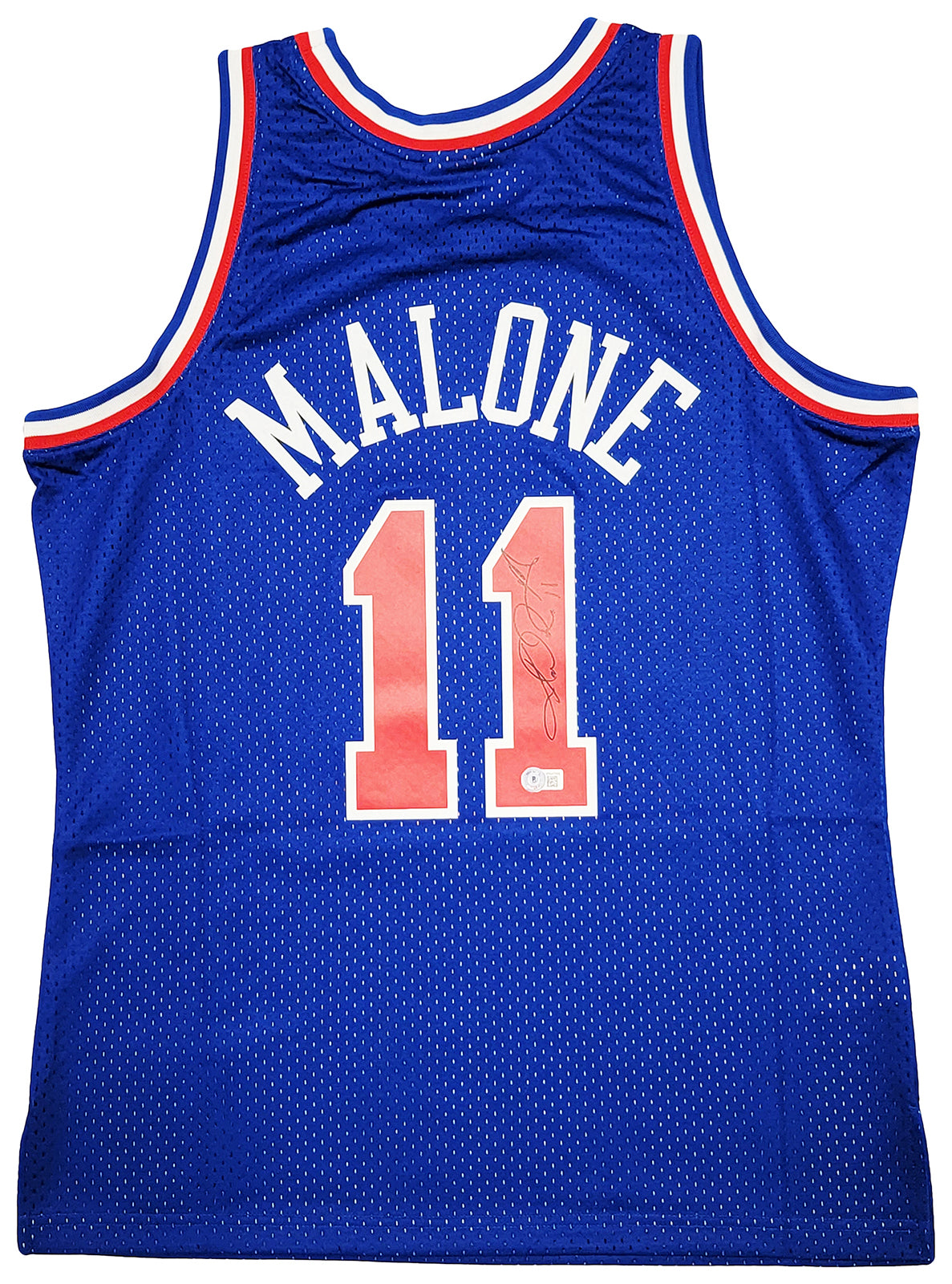 Utah Jazz Karl Malone Autographed Blue Authentic Mitchell & Ness 1992 All Star Game Jersey Size L Beckett BAS Witness Stock #211880