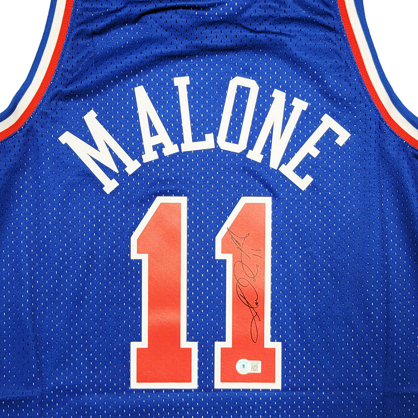 Utah Jazz Karl Malone Autographed Blue Authentic Mitchell & Ness 1992 All Star Game Jersey Size L Beckett BAS Witness Stock #211880