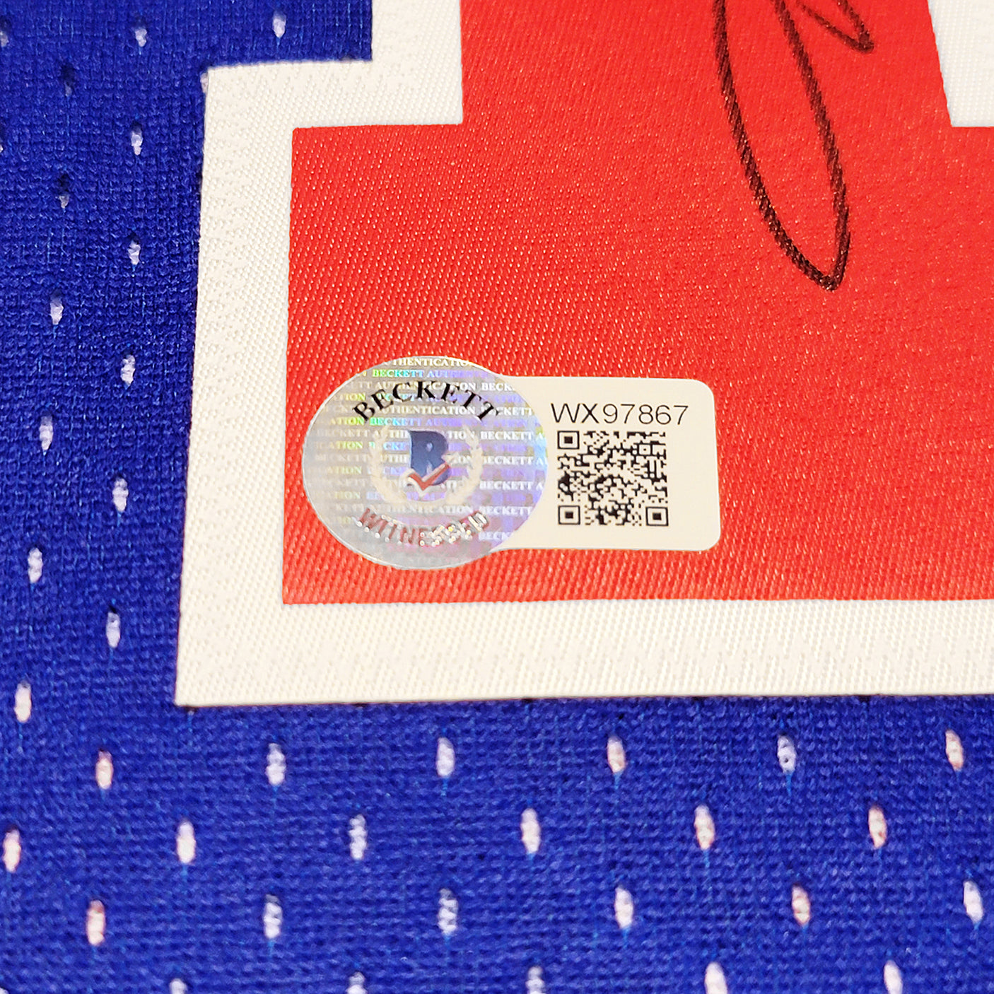 Utah Jazz Karl Malone Autographed Blue Authentic Mitchell & Ness 1992 All Star Game Jersey Size XL Beckett BAS Witness Stock #211879