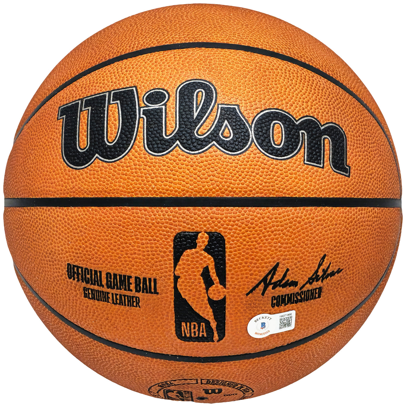 John Stockton Autographed Official Game Ball Genuine Leather Basketball Utah Jazz Beckett BAS Witness Stock #224368