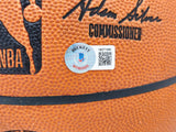 John Stockton Autographed Official Game Ball Genuine Leather Basketball Utah Jazz Beckett BAS Witness Stock #224368