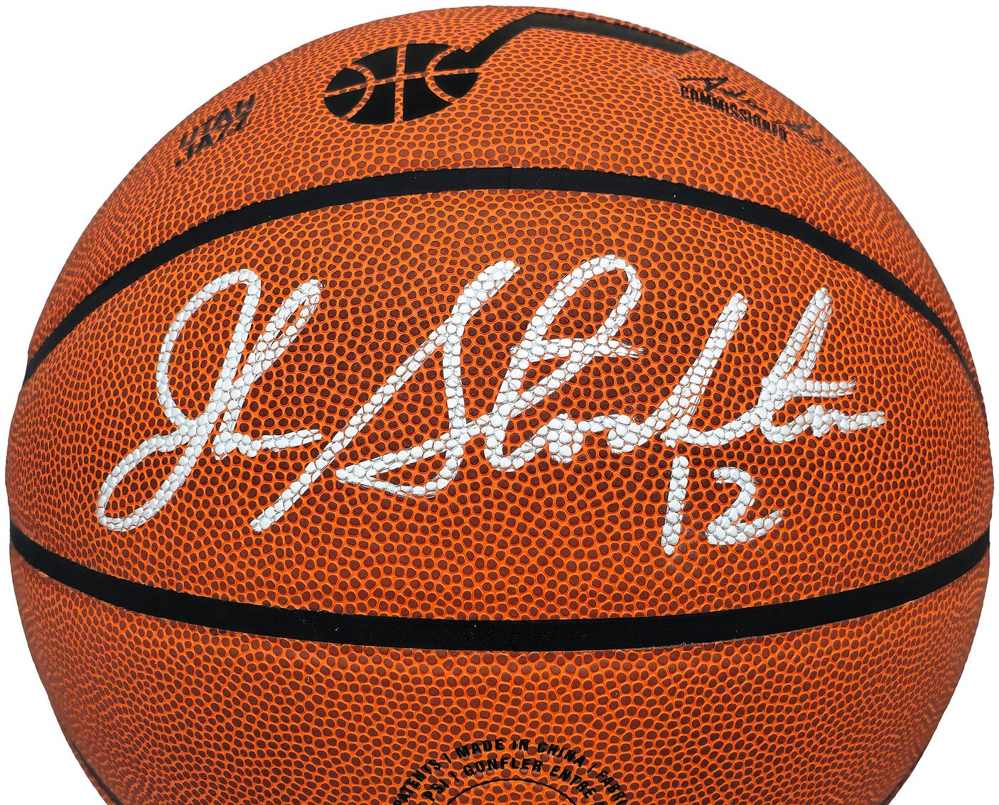 John Stockton Autographed Composite Leather Utah Jazz Logo Basketball Beckett BAS Witness Stock #224366