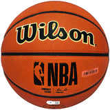 John Stockton Autographed Composite Leather Utah Jazz Logo Basketball Beckett BAS Witness Stock #224366