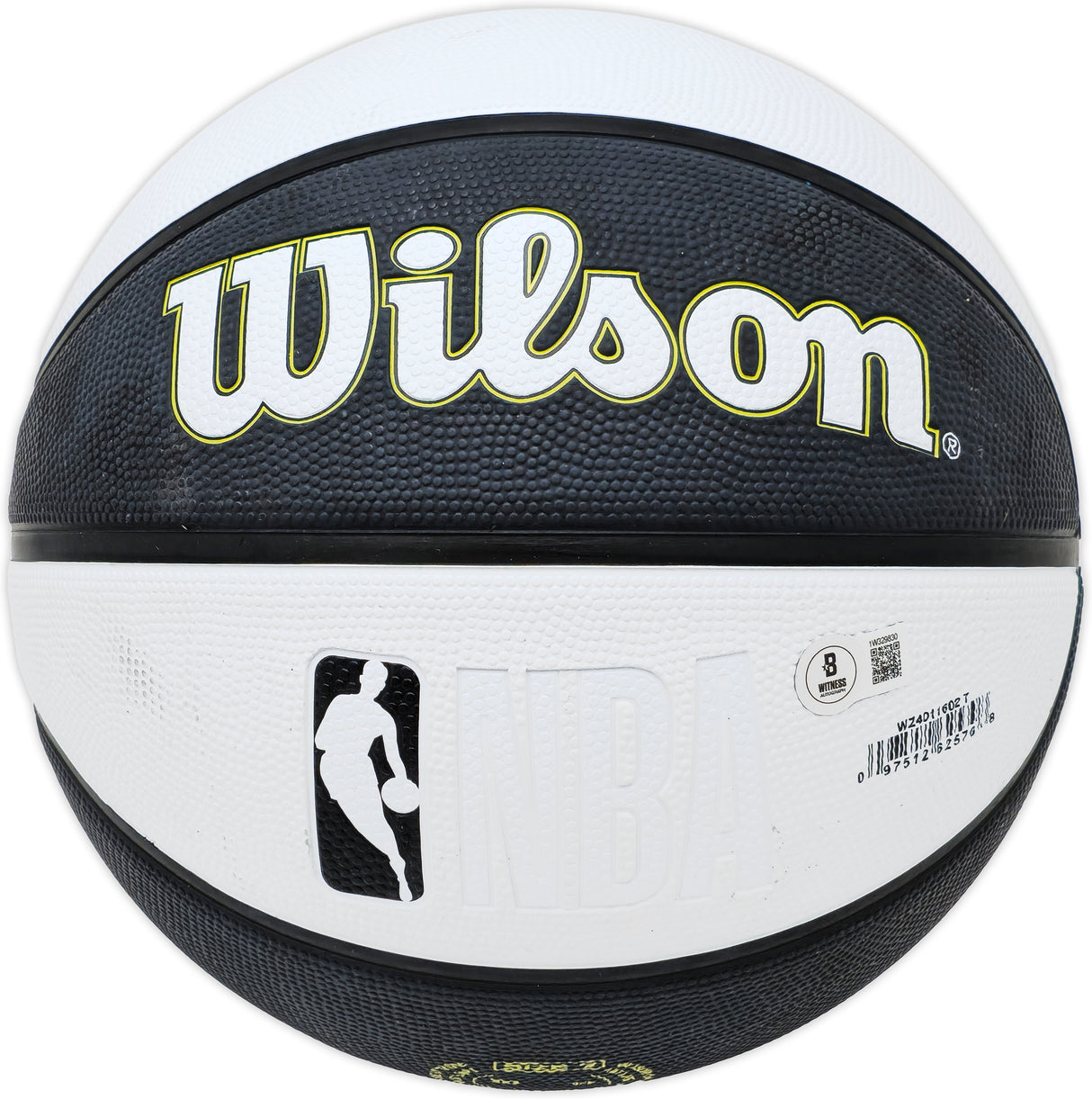 John Stockton Autographed Black & White Team Tribute Utah Jazz Logo Basketball Beckett BAS Witness Stock #224370