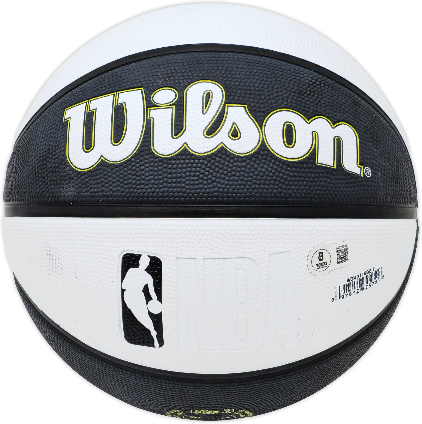 John Stockton Autographed Black & White Team Tribute Utah Jazz Logo Basketball Beckett BAS Witness Stock #224370