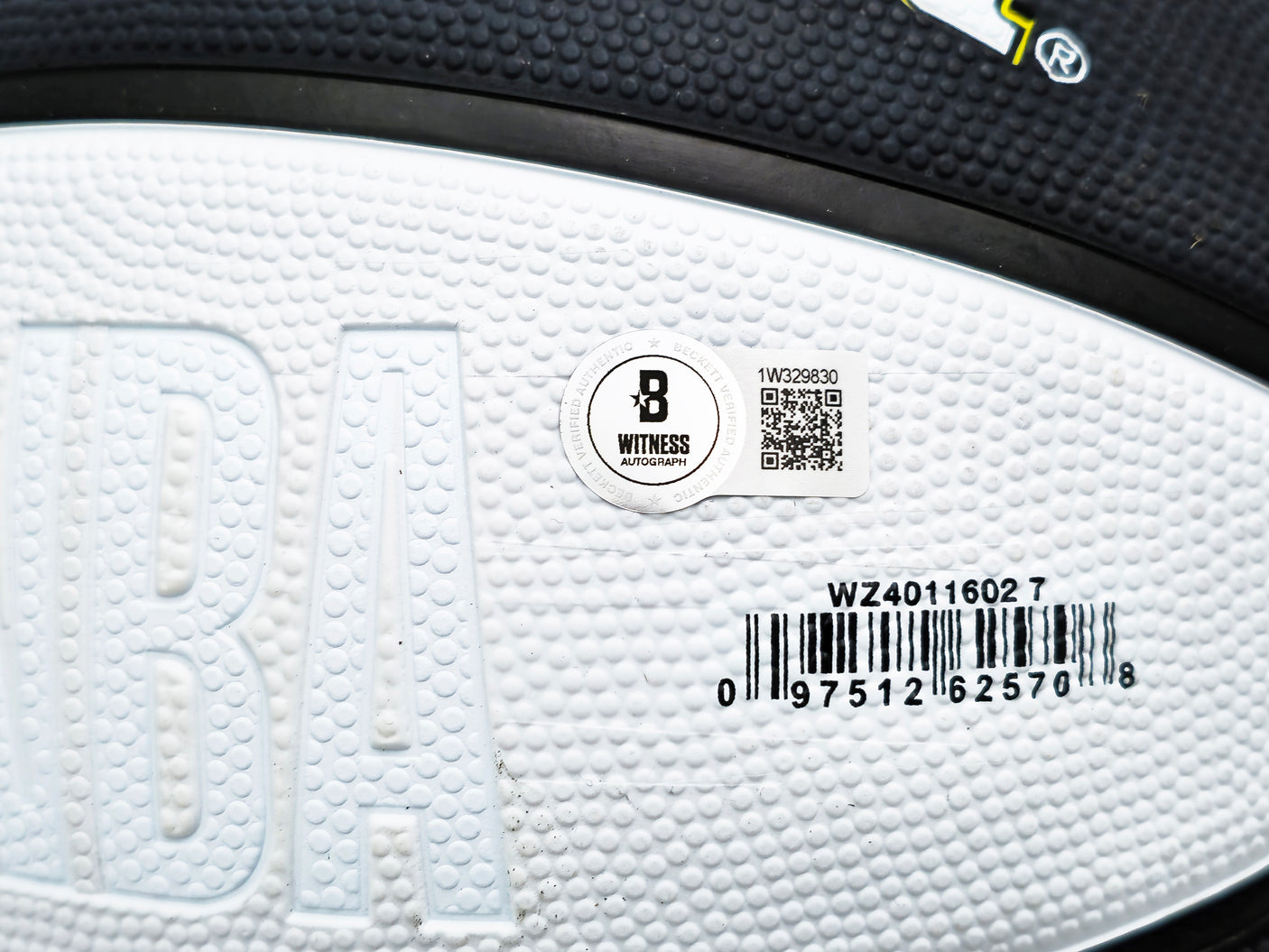 John Stockton Autographed Black & White Team Tribute Utah Jazz Logo Basketball Beckett BAS Witness Stock #224370