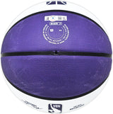 John Stockton Autographed Purple & White City Edition Basketball Utah Jazz Beckett BAS Witness Stock #224371