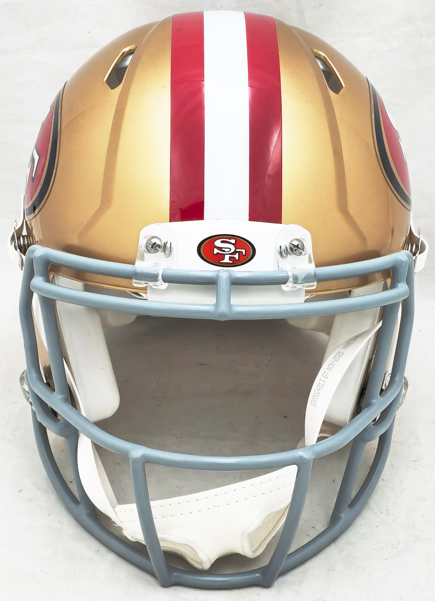 Unsigned San Francisco 49ers Gold Full Size Authentic Speed Helmet Stock #224199