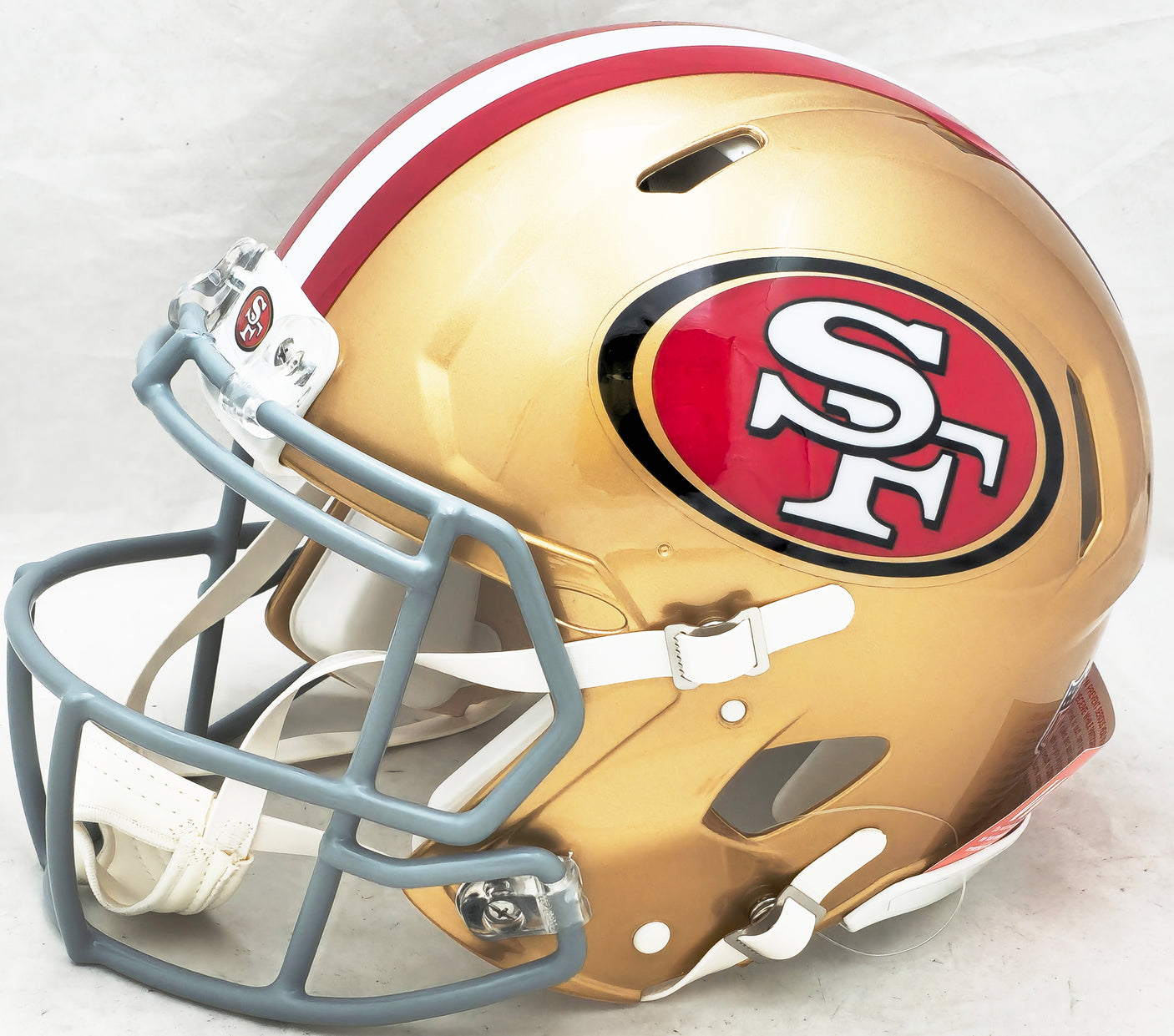 Unsigned San Francisco 49ers Gold Full Size Authentic Speed Helmet Stock #224199