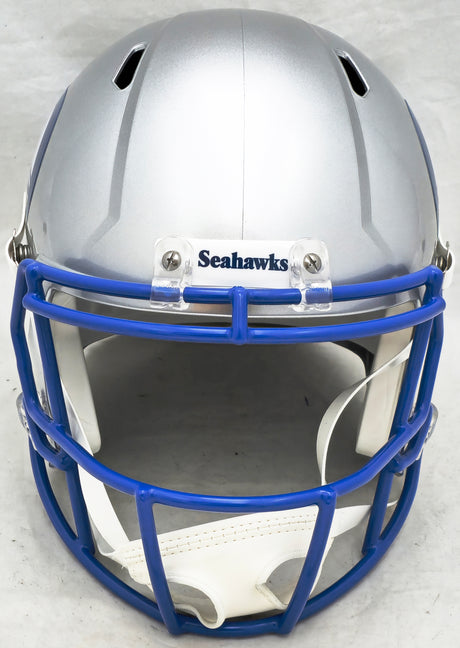 Unsigned Seattle Seahawks Silver Throwback 83-01 Full Size Replica Speed Helmet Stock #224198